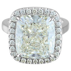10.61 Carat Platinum Ring Center, Cushion Cut 10.11 K SI2, GIA Certified Diamond