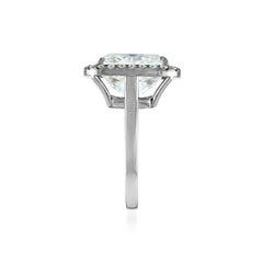 10.61 Carat Platinum Ring Center, Cushion Cut 10.11 K SI2, GIA Certified Diamond