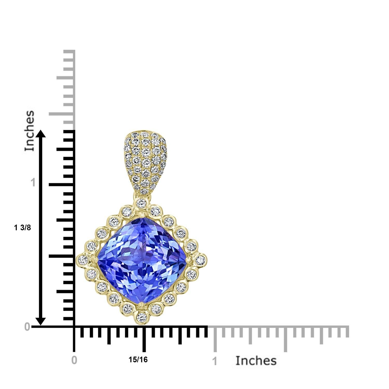 If you're looking for a truly unique and stunning piece of jewelry, look no further than this beautiful 10.61ct Tanzanite Pendant. Tanzanite is a rare and highly sought-after gemstone, known for its striking violet-blue color. 

The 0.83ct diamonds