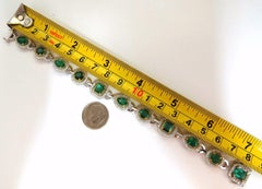 10.62 Carat Natural Emeralds Diamond Halo Bracelet 14 Karat*