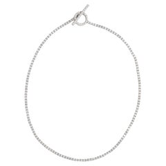 10.62 Carat Round Brilliant G VS1 Diamond 18 Karat White Gold Riviera Necklace