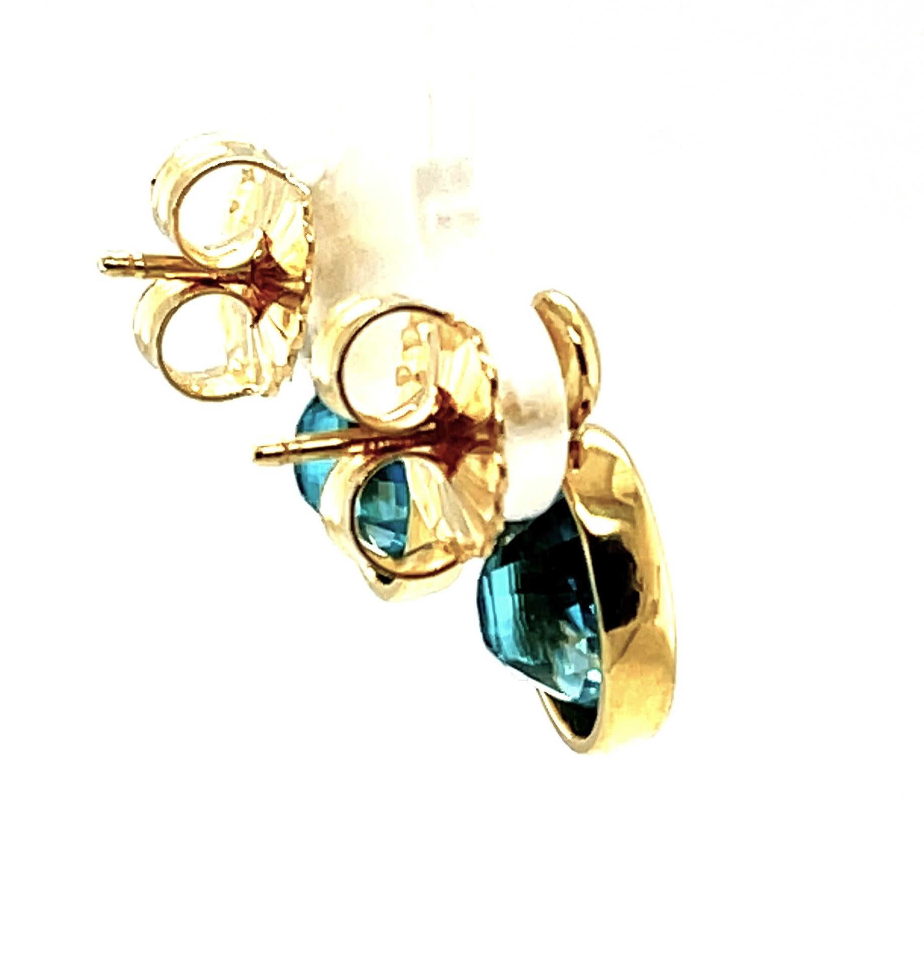 blue zircon earrings in 18kt gold