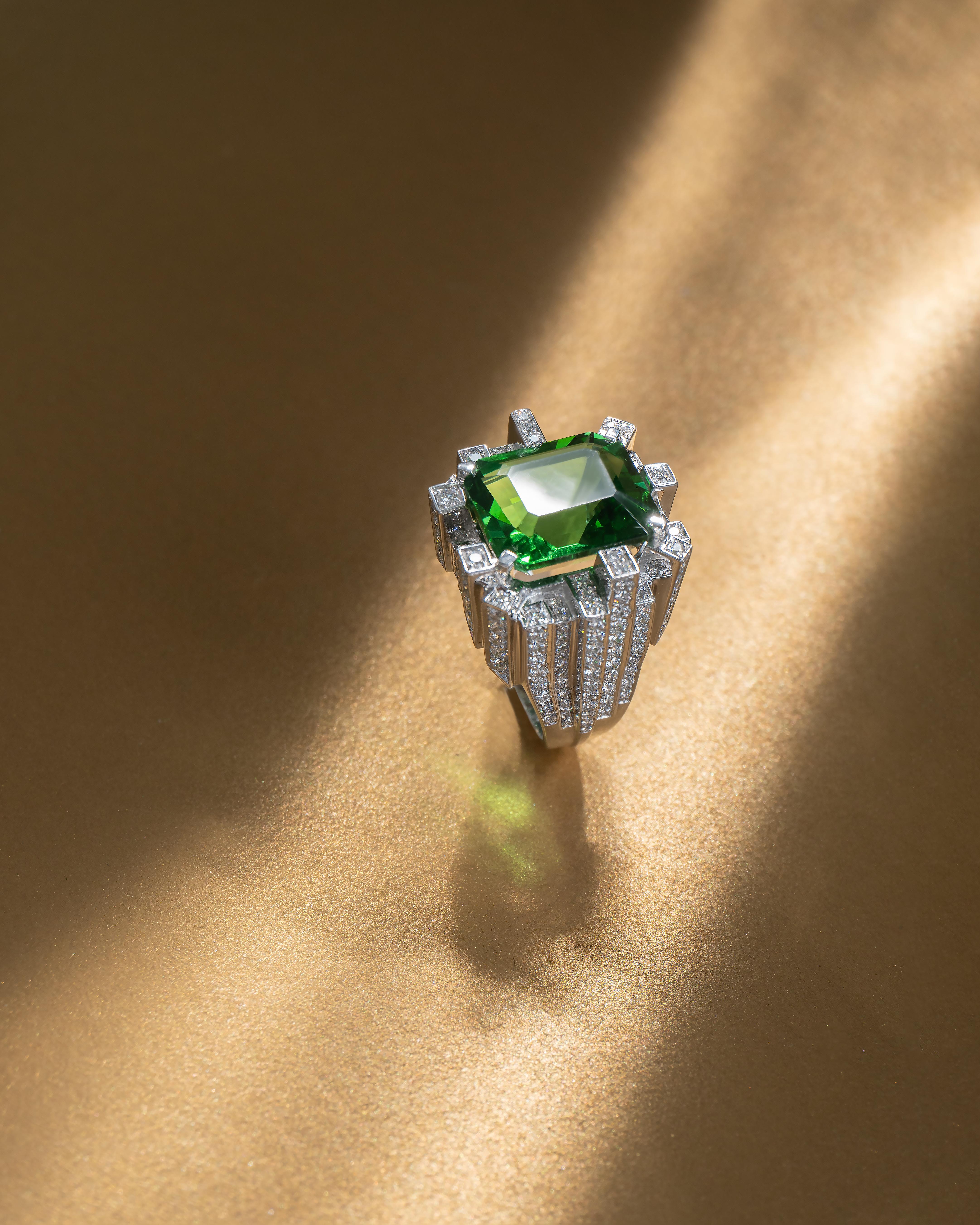 moldavite engagement ring