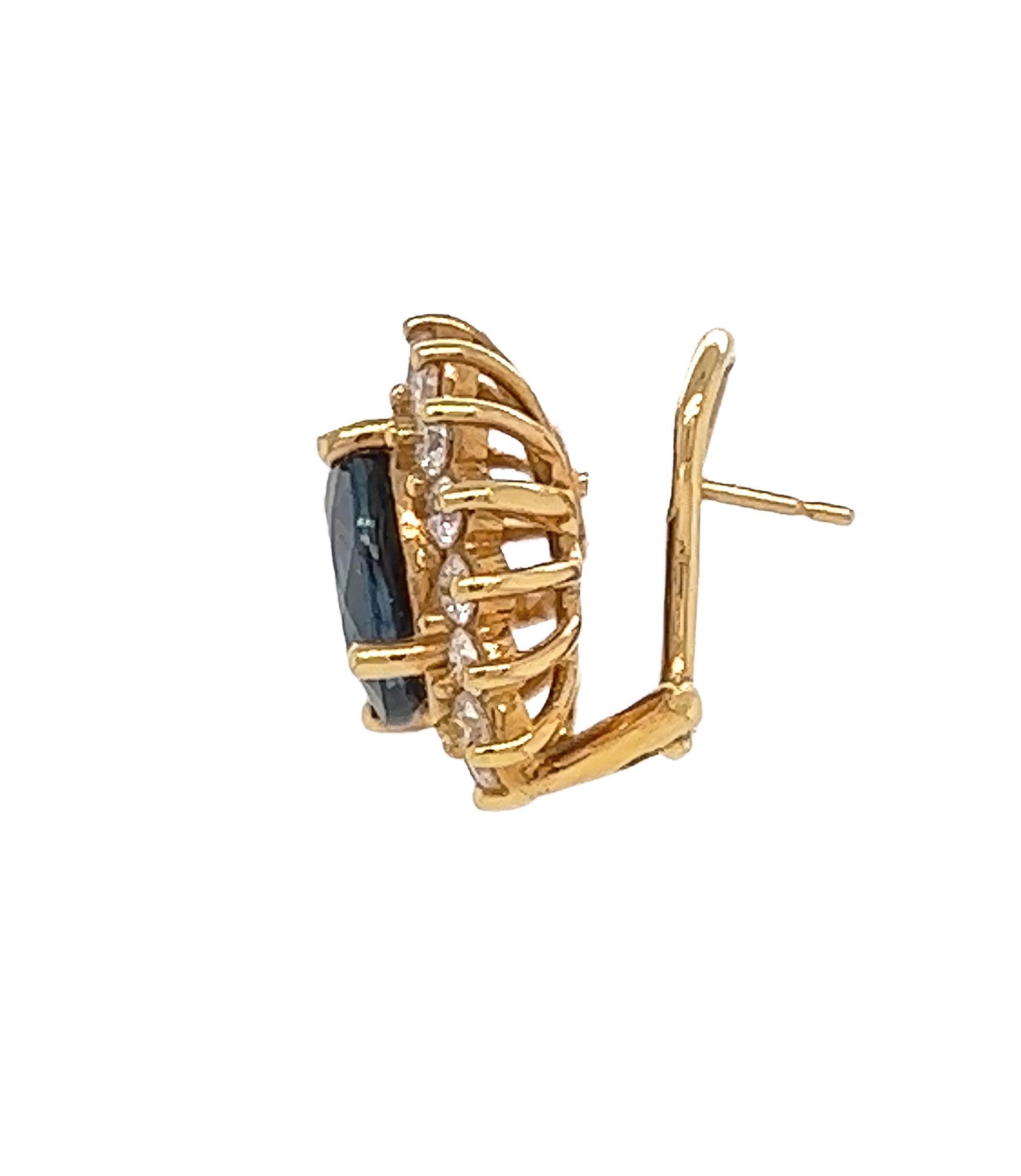 10,63 Gesamtkarat Saphir- und Diamant-Ohrringe im viktorianischen Stil aus 18 Karat Gold im Zustand „Neu“ im Angebot in New York, NY