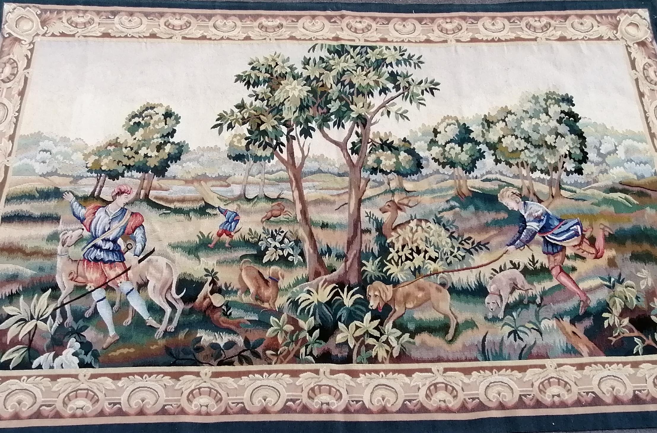 1064 - Aubusson tapestry going hunting.