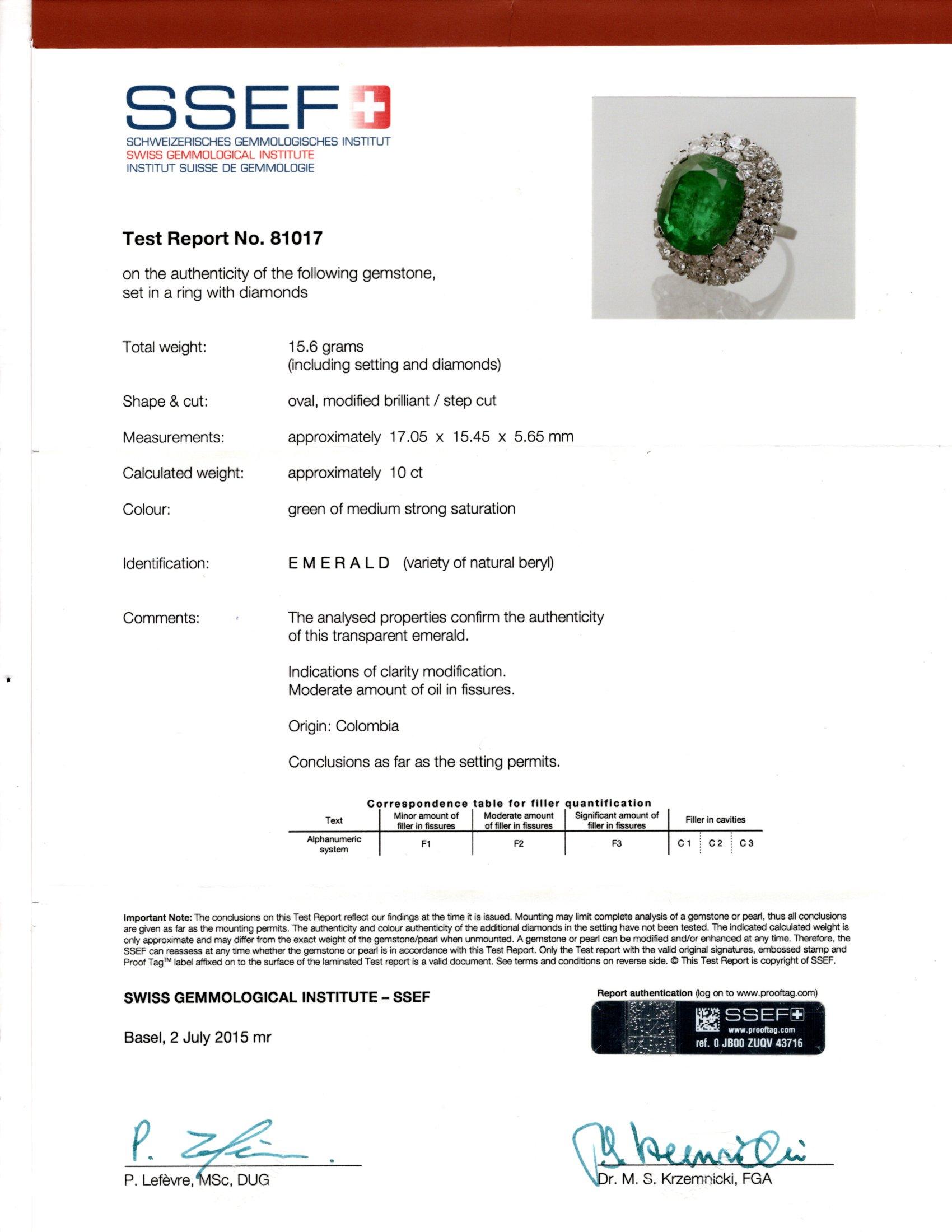 10.64 Carat Certified Colombian Emerald Ring by Bvlgari For Sale 5
