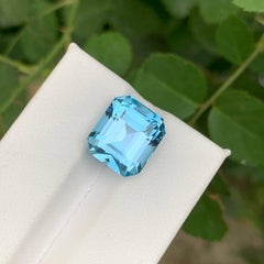 10.64 Carat Natural Loose Sky Blue Color Topaz Emerald Cut African Gemstone