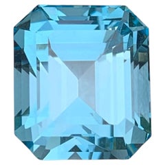 10.64 Carat Natural Loose Sky Blue Color Topaz Emerald Cut African Gemstone