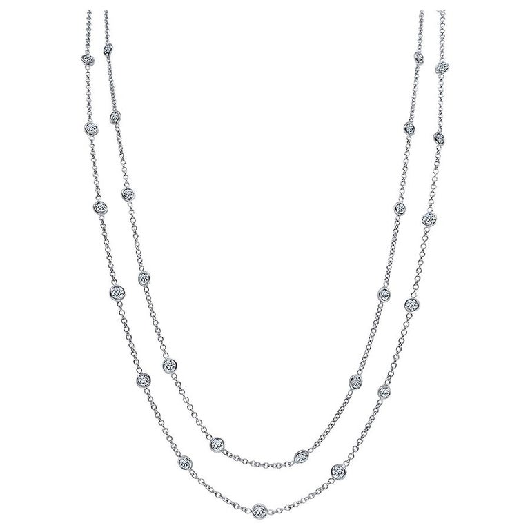 10.65 Carat Diamond by the Yard Necklace For Sale at 1stDibs