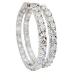 10.65 Carat Diamond Hoops Earrings 14 Karat White Gold 10.65 Carat Diamond Hoops Earrings 14 Karat White Gold