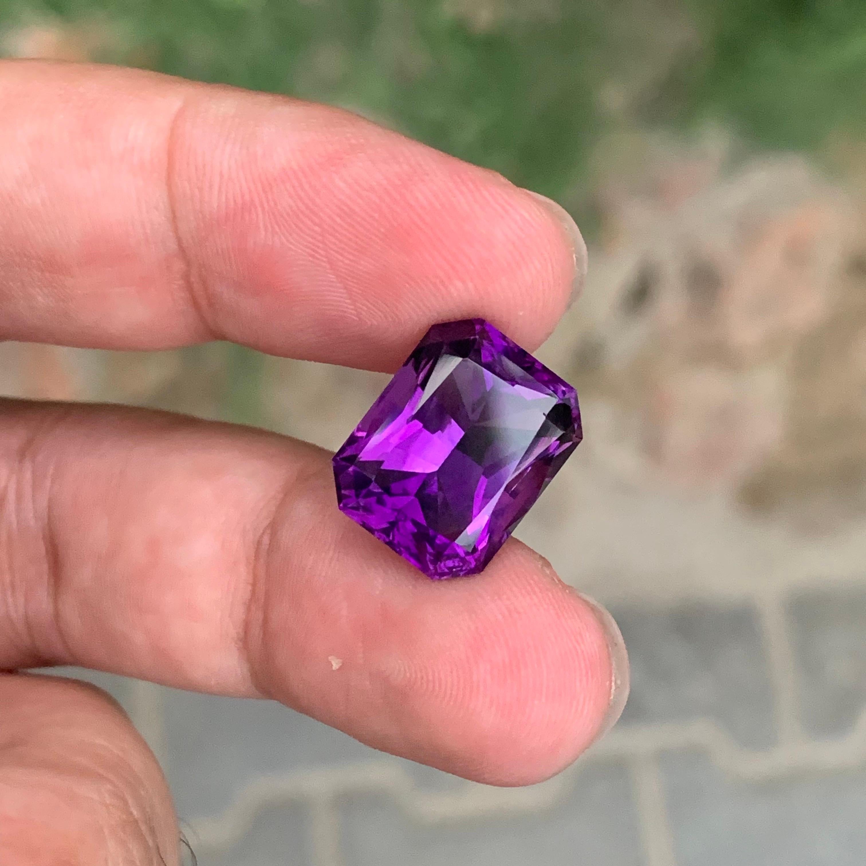 10,65 Karat Natürlicher loser dunkelvioletter Amethyst im Scherenschliff Edelstein im Angebot 5