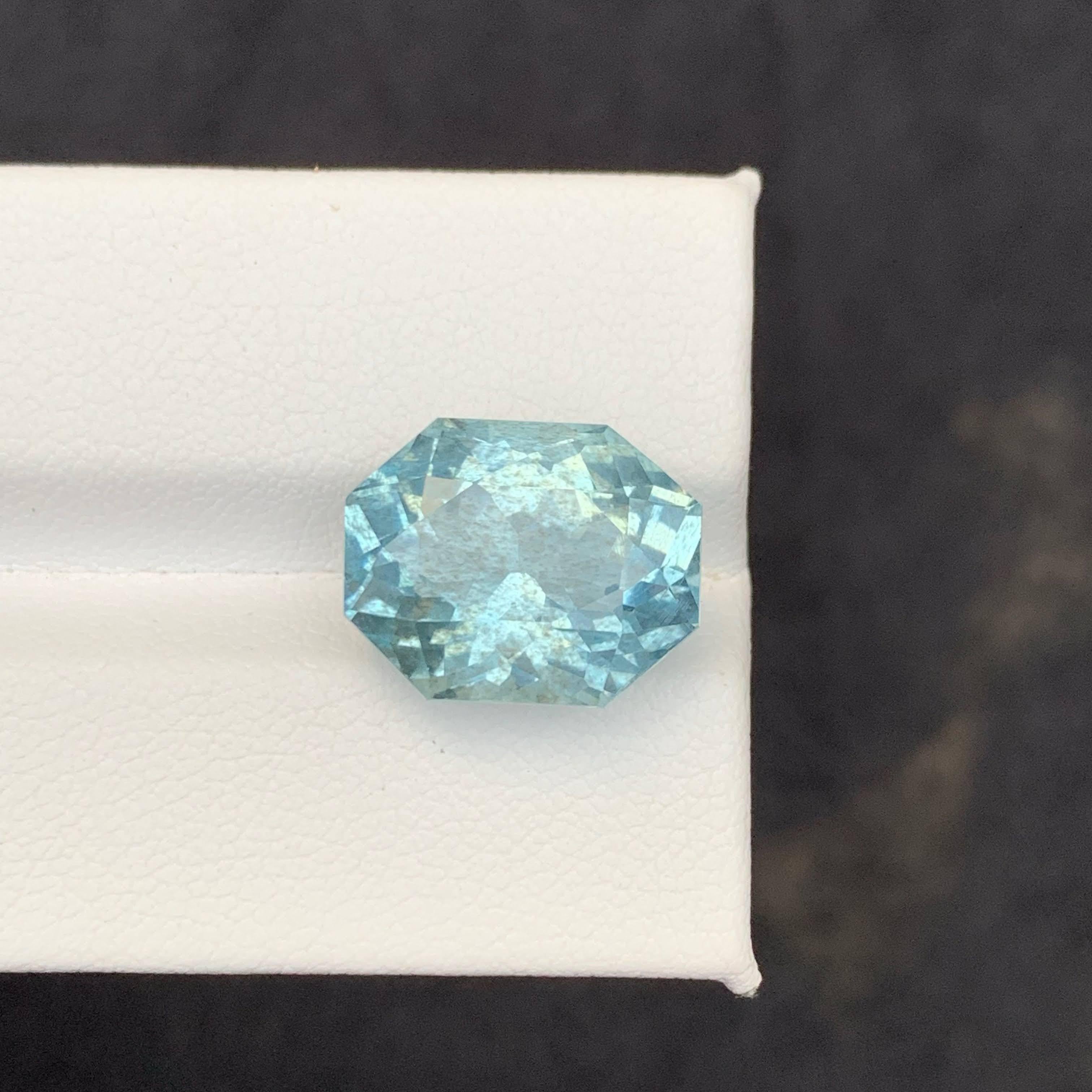 10,65 quilates de aguamarina azul de mar natural suelta talla esmeralda de África Piedra preciosa en venta 4