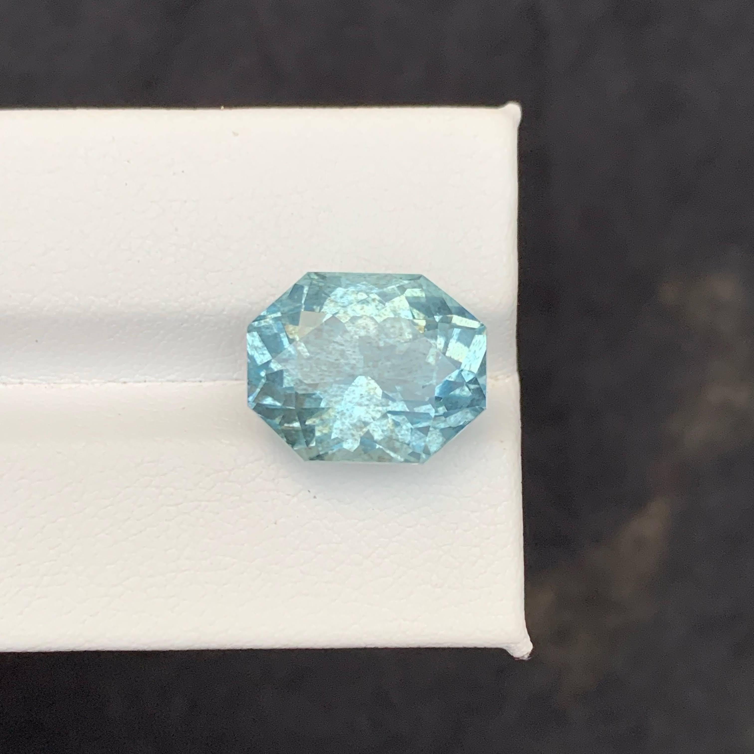 10,65 quilates de aguamarina azul de mar natural suelta talla esmeralda de África Piedra preciosa en venta 5