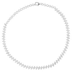 10,65 Carati SI/H Marquise Brilliante Taglio Diamante Collana Choker Oro Bianco 18k