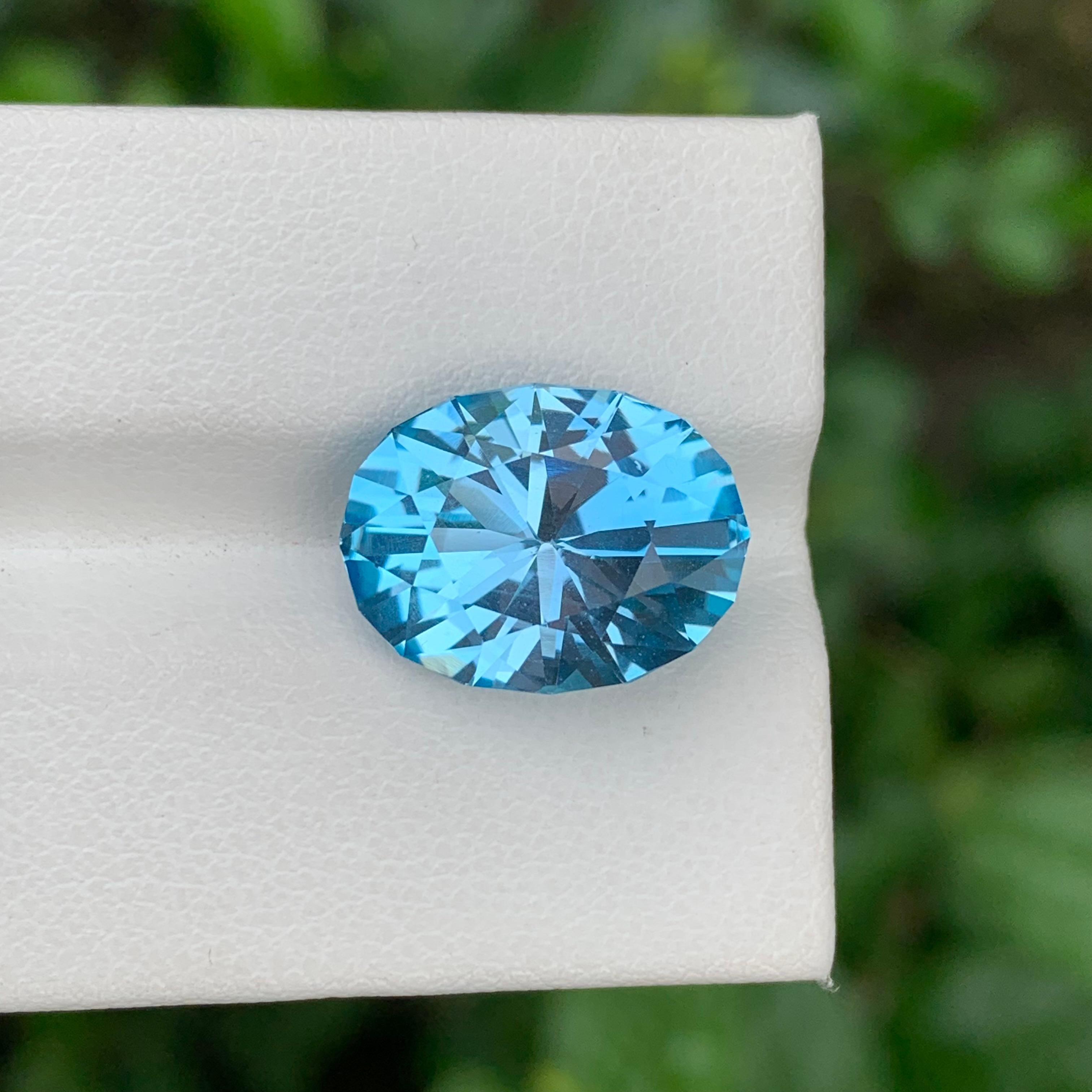 Loose Blue Topaz

Weight: 10.65 Carats
Dimensions: 15.4 x 11.7 x 8.6 Mm
Origin: Brazil
Shape: Oval 
Color: Blue
Certificate: On Demand

Benefits Of Wearing Blue Topaz Stone:
It helps to improve communication and self-expression.
It provides inner