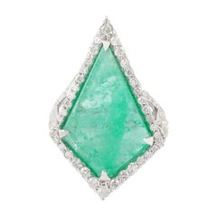 10.66 Carat Emerald Diamond 18 Karat Gold Ring
