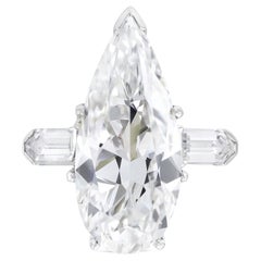 Vintage 10.67 Carat GIA Certified Pear Shaped Diamond Engagement Ring