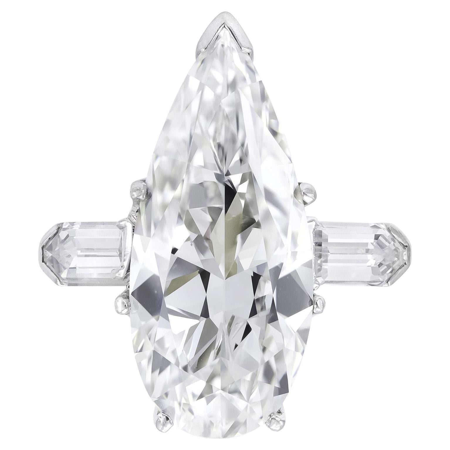 10.67 Carat Pear Shaped Diamond Engagement Ring