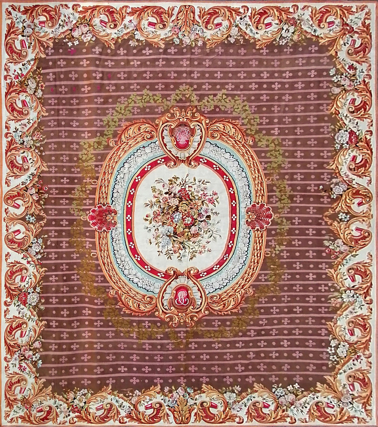 1068 -  Beautiful and Large 19th Century French Aubusson Rug