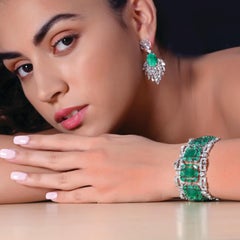 10.69 Carat Columbian Emerald Earrings with 8.3 Carat Diamonds