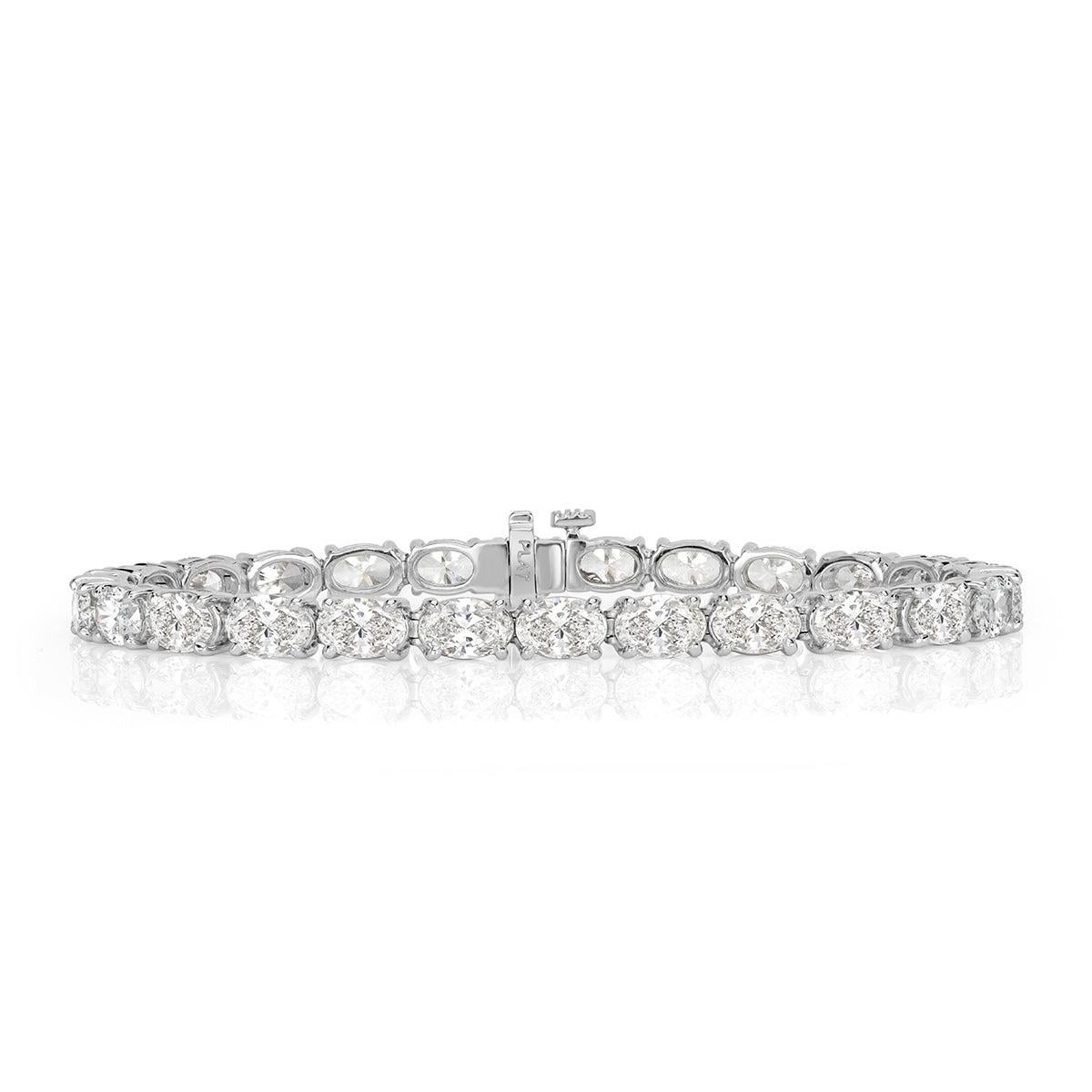 10.69ct Oval Cut Diamond Tennis Bracelet in Platinum