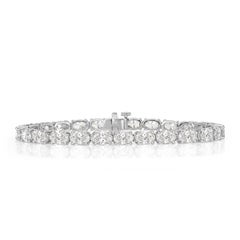 10.69ct Oval Cut Diamond Tennis Bracelet in Platinum