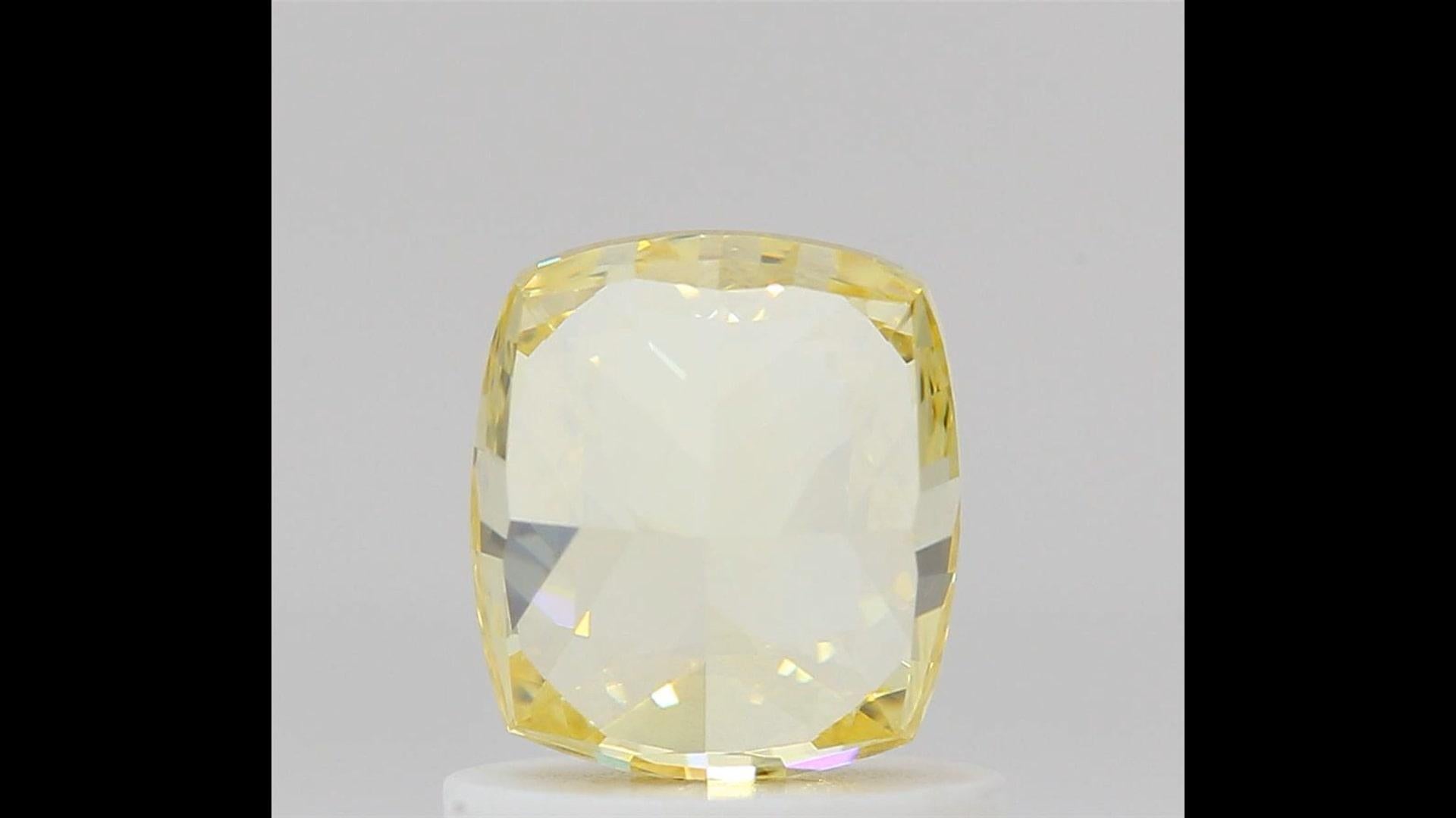Cushion Cut 1.06carat Loose Diamond, GIA Certified Natural Fancy Intense Yellow Diamonds