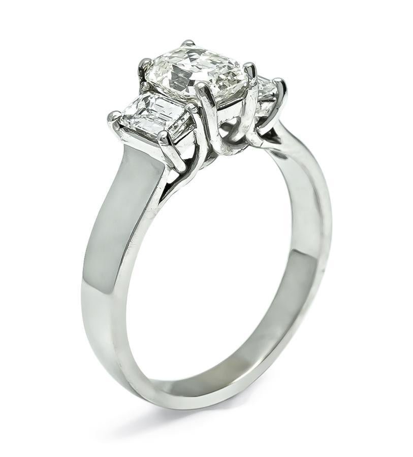1.06ct Diamond Engagement Ring Corte esmeralda en venta