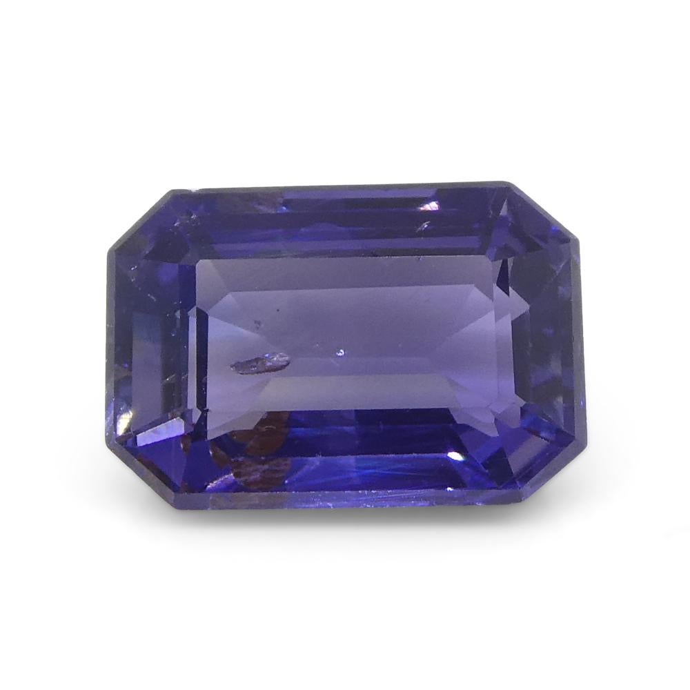 1.06 Carat Emerald Cut Purple Sapphire from East Africa, Unheated For Sale 8