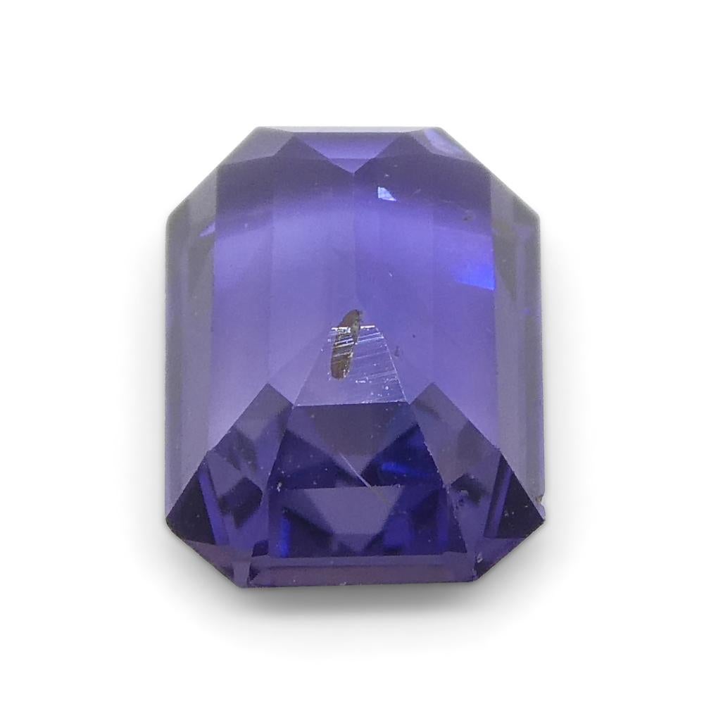1.06 Carat Emerald Cut Purple Sapphire from East Africa, Unheated For Sale 9