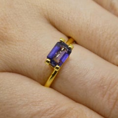 1.06ct Emerald Cut Purple Sapphire from East Africa, Unheated