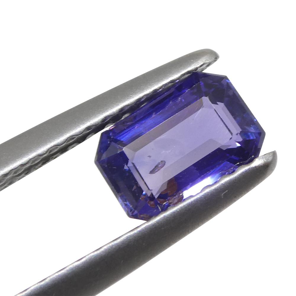 1.06 Carat Emerald Cut Purple Sapphire from East Africa, Unheated In New Condition For Sale In Toronto, Ontario