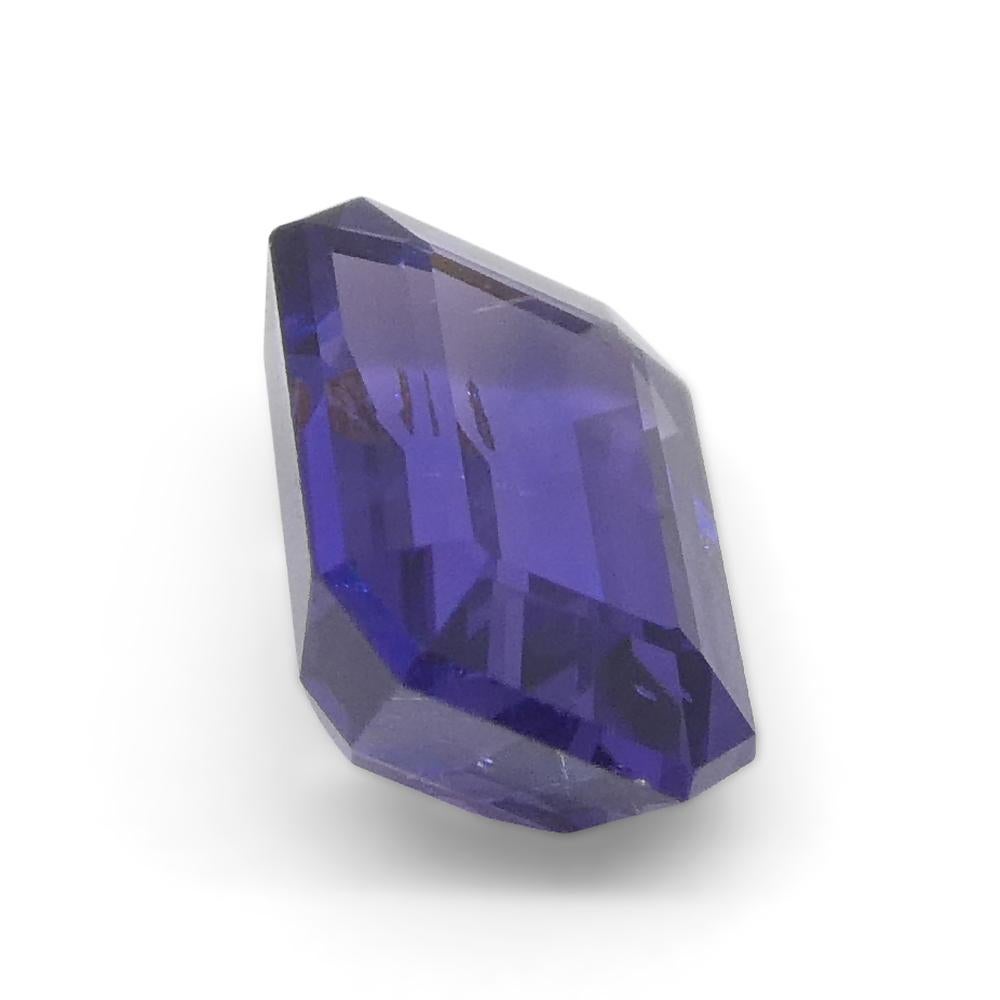 Women's or Men's 1.06ct Emerald Cut Purple Sapphire from East Africa, Unheated For Sale