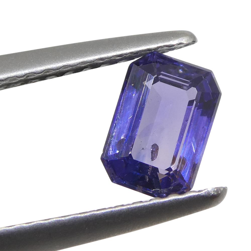 1.06 Carat Emerald Cut Purple Sapphire from East Africa, Unheated For Sale 1