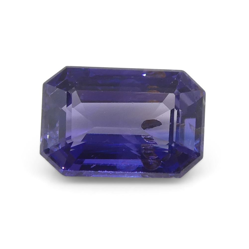 1.06 Carat Emerald Cut Purple Sapphire from East Africa, Unheated en vente 1