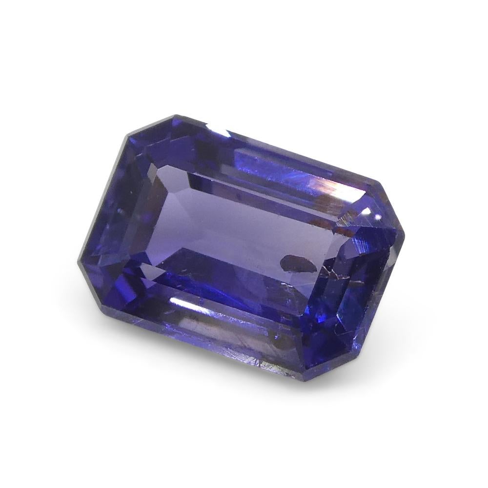 1.06 Carat Emerald Cut Purple Sapphire from East Africa, Unheated For Sale 3