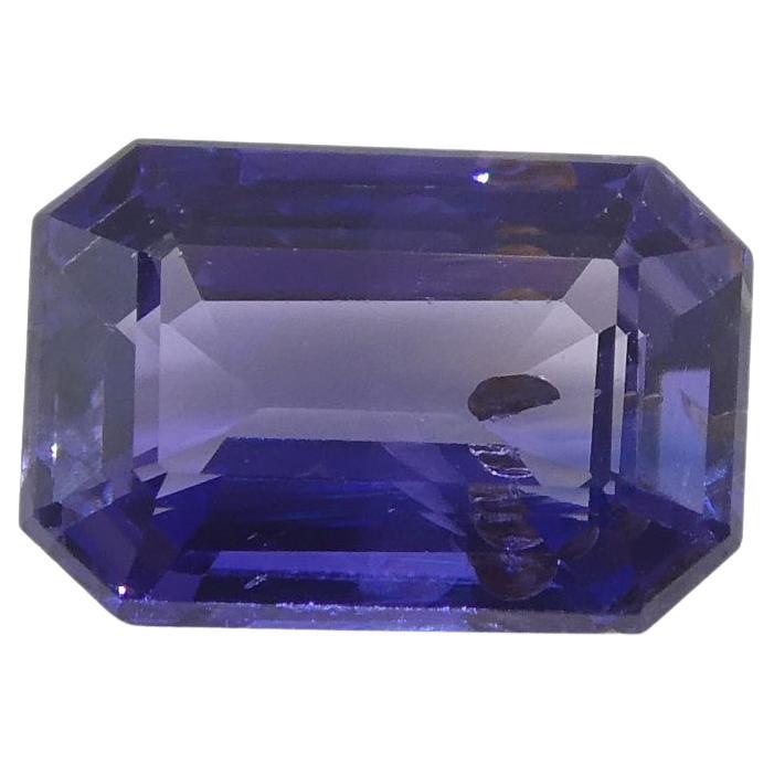 1.06 Carat Emerald Cut Purple Sapphire from East Africa, Unheated For Sale
