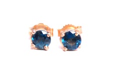 Boucles d'oreilles à clous en saphir naturel bleu pervenche de 1,06 ct, or 14 carats 12605*