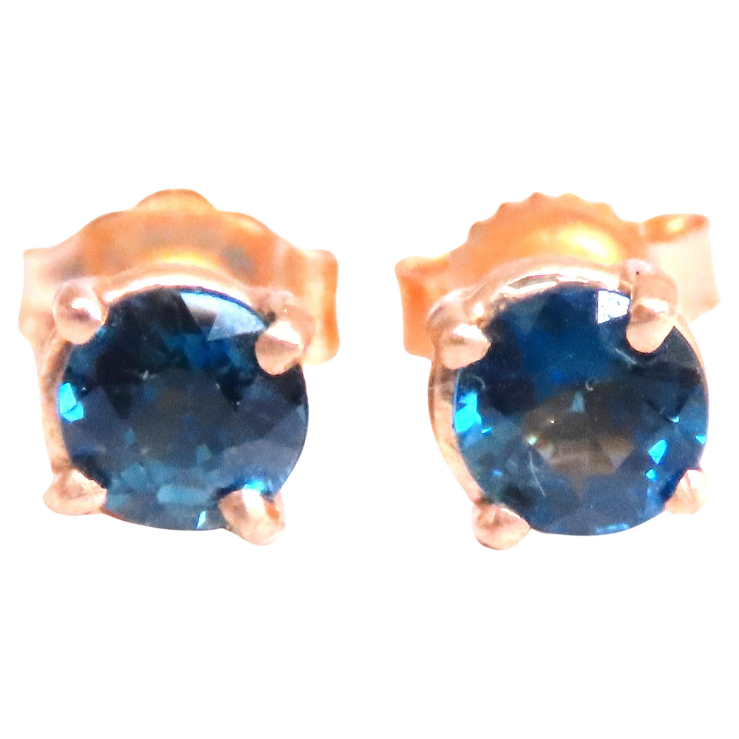 1.06ct Natural Sapphire Periwinkle Blue Sapphire Stud Earrings 14kt Gold 12605*