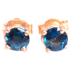 1.06ct Natural Sapphire Periwinkle Blue Sapphire Stud Earrings 14kt Gold 12605