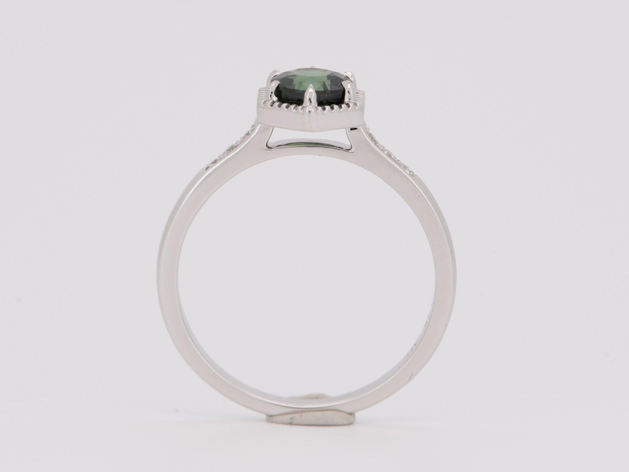 1.06ct Nigerian Sapphire Engagement Ring 14K White Gold R6500 In New Condition In Osprey, FL