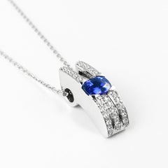 1.06ct Oval Color-Change Purple Sapphire and Diamond Necklace 14k Custom Women