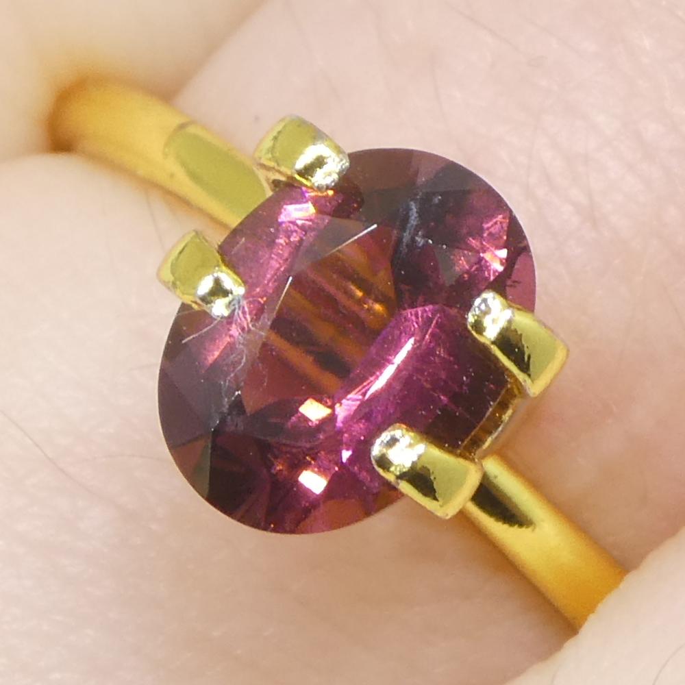 Taglio ovale 1.06ct Tormalina rosa ovale in vendita