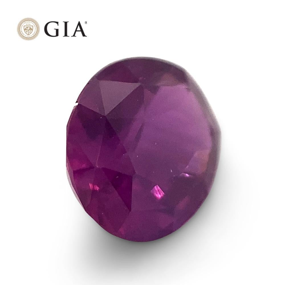 1.06ct Oval Vivid Pink-Purple Sapphire GIA Certified Sri Lanka For Sale 7