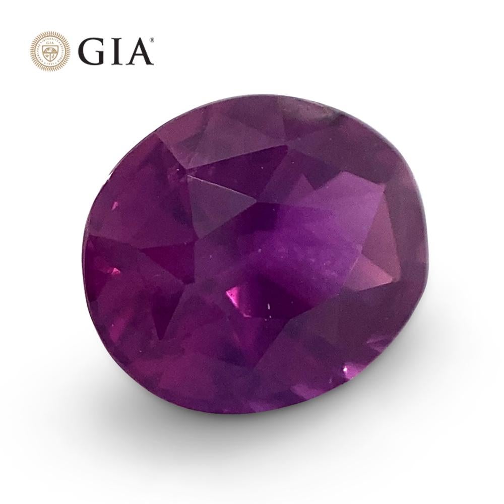Oval Cut 1.06ct Oval Vivid Pink-Purple Sapphire GIA Certified Sri Lanka For Sale