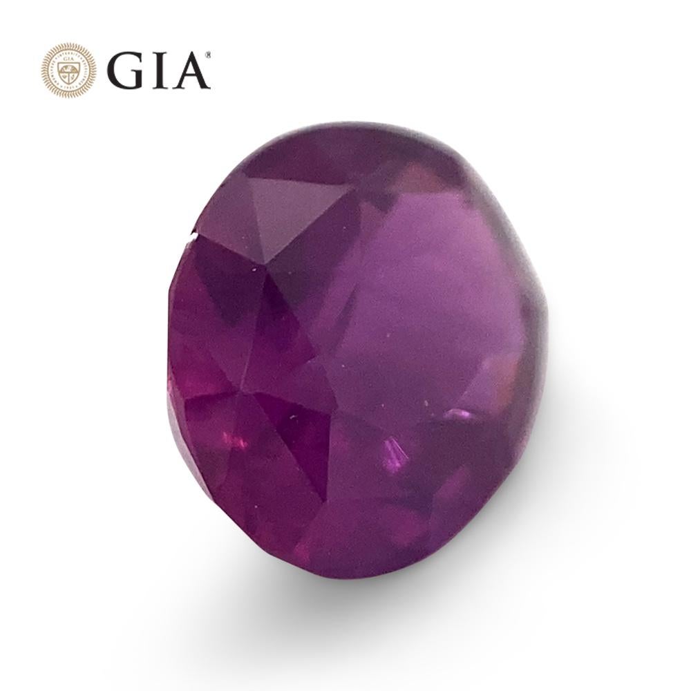 1.06ct Oval Vivid Pink-Purple Sapphire GIA Certified Sri Lanka For Sale 1
