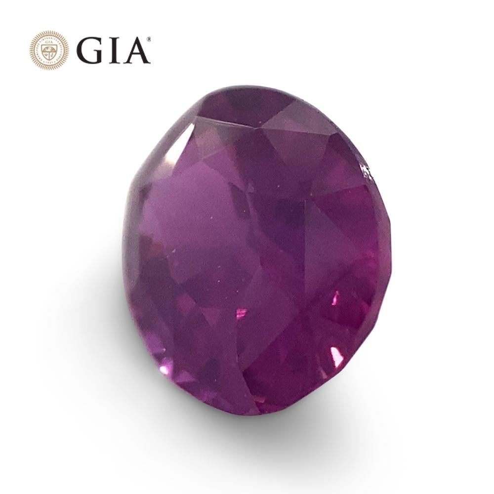 1.06ct Oval Vivid Pink-Purple Sapphire GIA Certified Sri Lanka For Sale 2