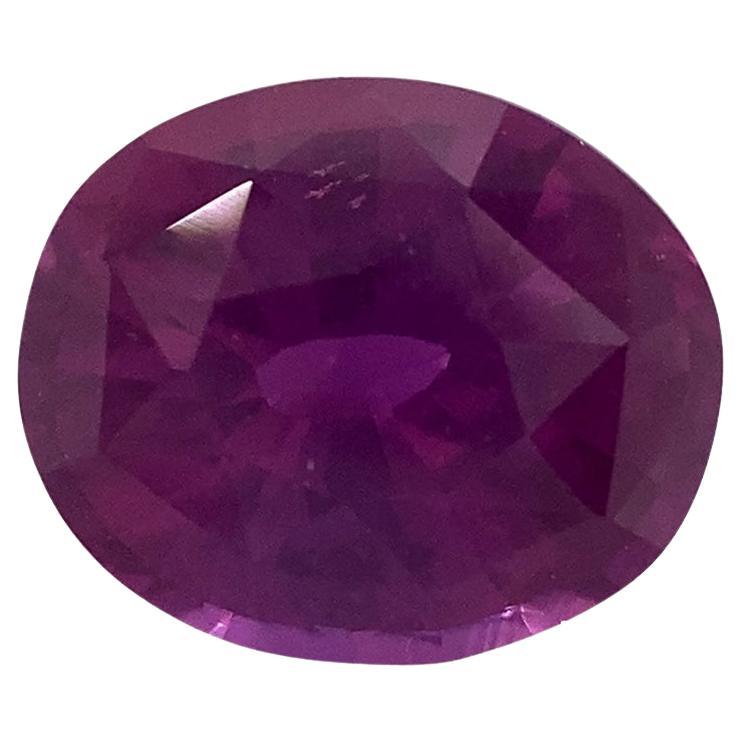 1.06ct Oval Vivid Pink-Purple Sapphire GIA Certified Sri Lanka For Sale
