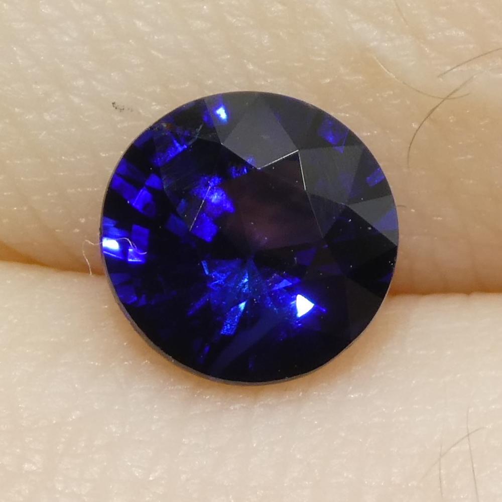 1.06ct Round Blue Sapphire from Sri Lanka For Sale 7