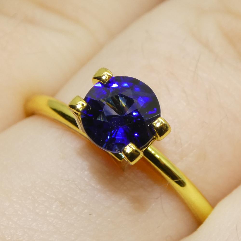 1.06ct Round Blue Sapphire from Sri Lanka For Sale 8